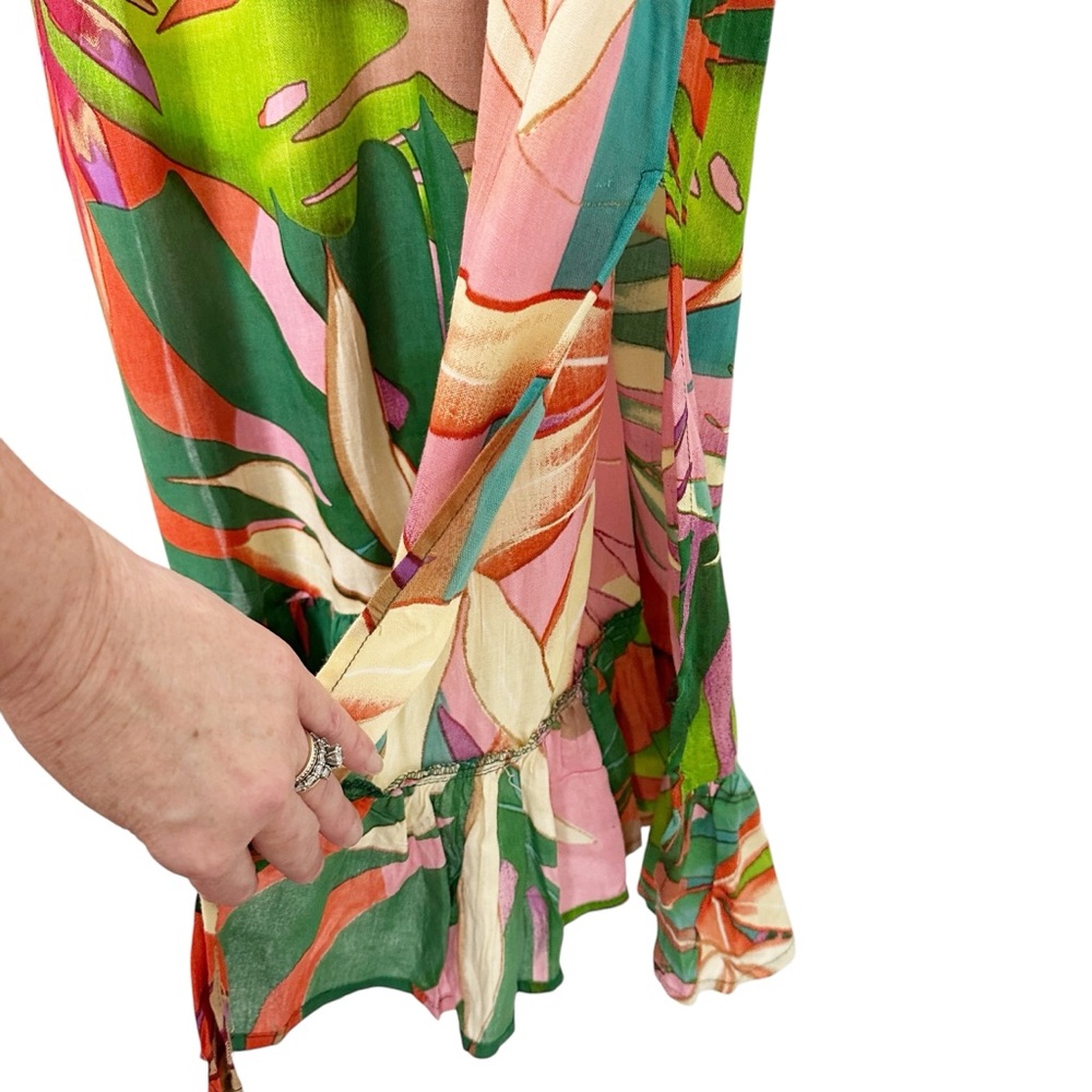 True Destinations Tropical Floral Sleeveless Midi Dress Size M - Picture 7 of 10